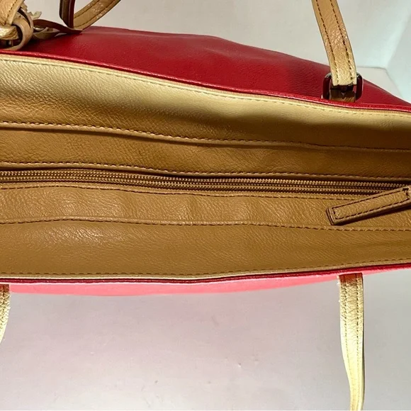 Nine West Red Tote with Tan Straps - Picture 12 of 16